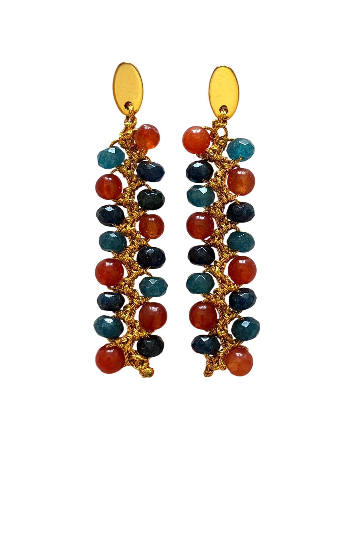 PENDIENTES TRICOLOR NARANJA