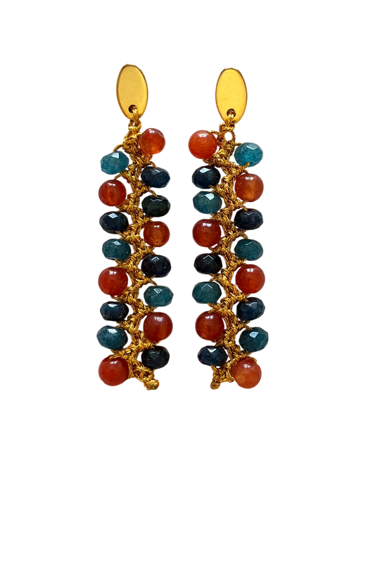 PENDIENTES TRICOLOR NARANJA