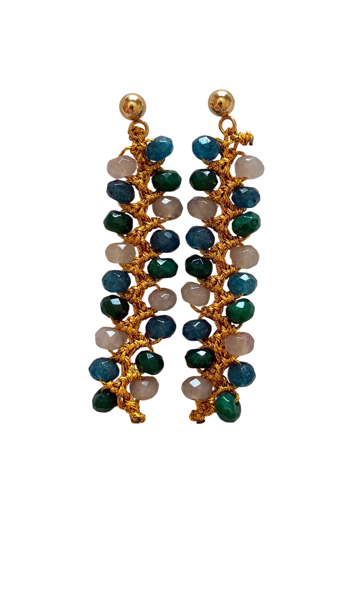 PENDIENTES TRICOLOR VERDE